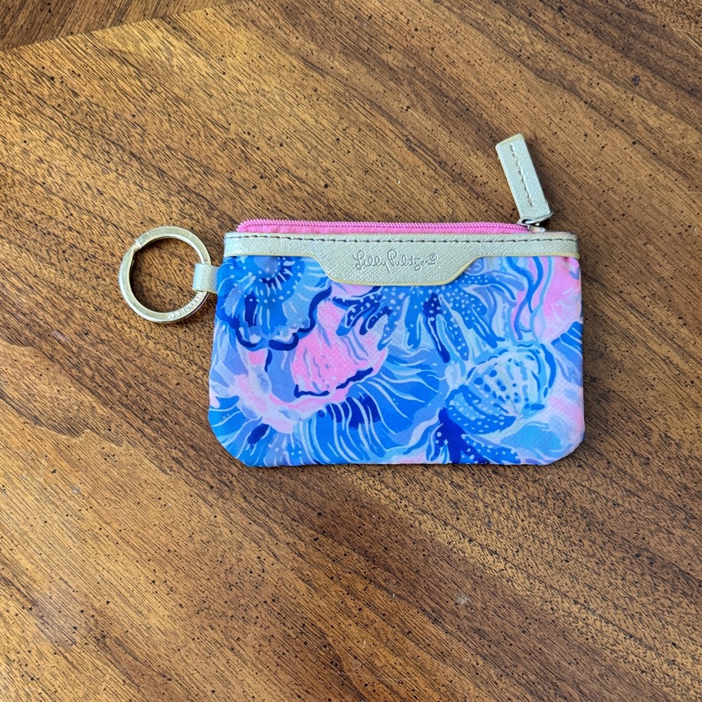 Lilly Pulitzer Pink and Blue Floral Pouch